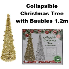 Collapsible Christmas Tree with Baubles 1.2m